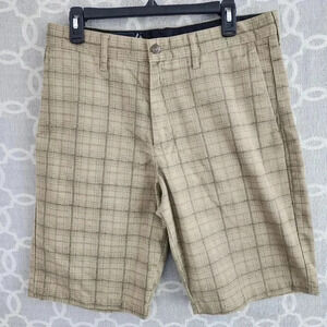 Volcom Plaid Bermuda Brown Men's Shorts 32x10